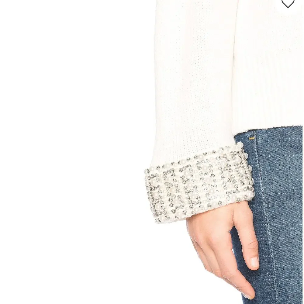 Alice‎ + Olivia Gemini Turtleneck Sweater Wool Blend Knit Soft White Size Small - Picture 6 of 14